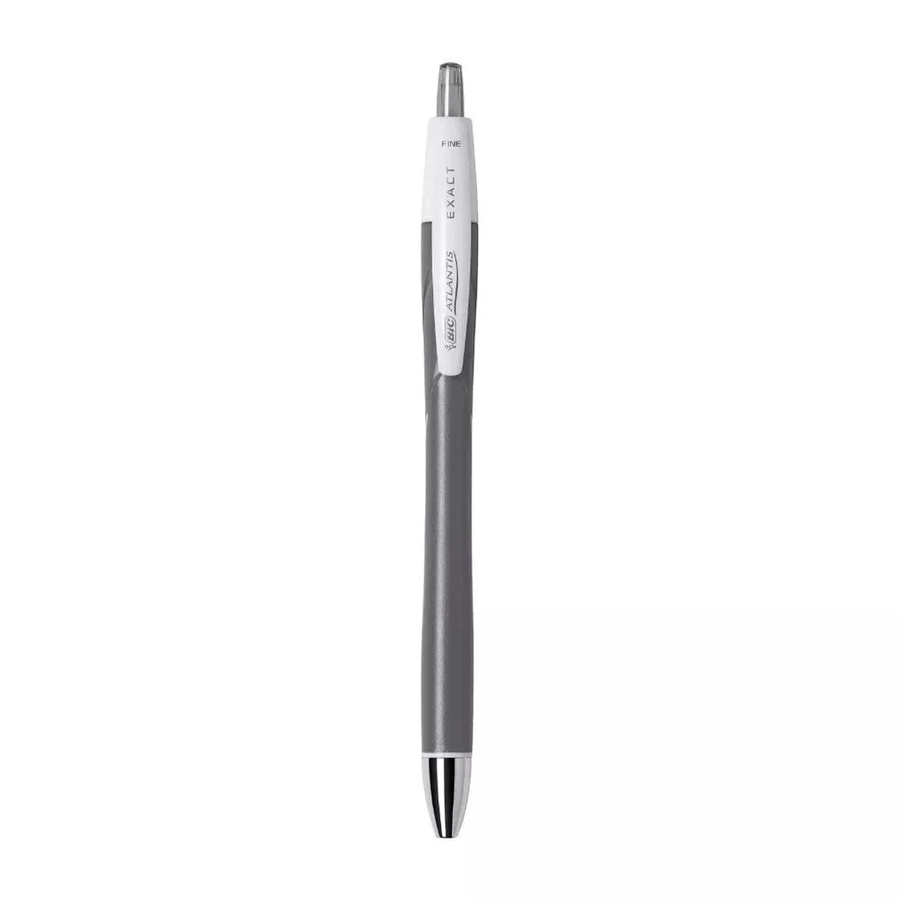 BIC Atlantis Exact Retractable Ball Pen, Fine Point (0.7 mm), Black, 3 Count